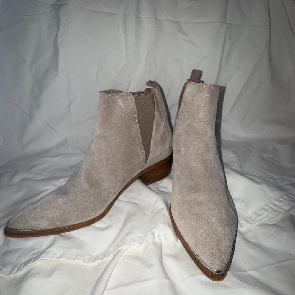 Marc Fisher Taupe Suede Pointed Toe Booties - image 1